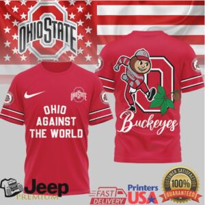 Ohio State Buckeyes “Against The World” Brutus Mascot T Shirt