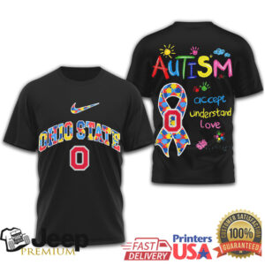 Ohio State Buckeyes Autism Awareness Ribbon Support Fan T Shirt