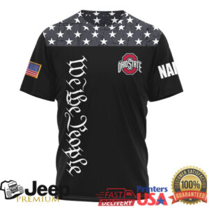 Ohio State Buckeyes Custom Name We The People Patriotic American Flag T Shirt