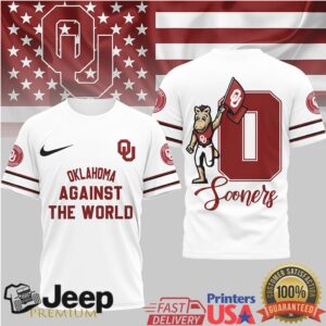 Oklahoma Sooners “Against The World” Boomer Mascot T Shirt Oklahoma Sooners “Against The World” Boomer Mascot T Shirt