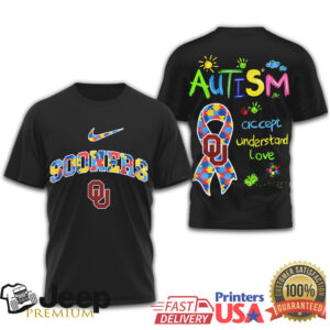 Oklahoma Sooners Autism Awareness Ribbon Support Shirt