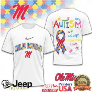 Ole Miss Rebels Autism Awareness Accept Understand Love Graphic T Shirt