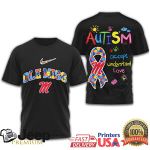 Ole Miss Rebels Autism Awareness Accept Understand Love Graphic T Shirt