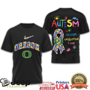 Oregon Ducks Autism Awareness T Shirt Accept Understand Love