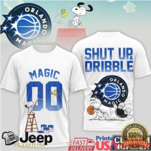 Orlando Magic Snoopy Shut Up & Dribble Custom Number T Shirt