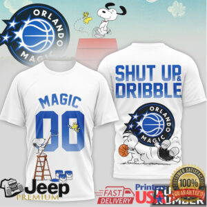 Orlando Magic Snoopy Shut Up & Dribble Custom Number T Shirt