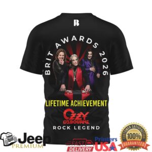 Ozzy Osbourne Brit Awards 2026 Lifetime Achievement Rock Legend T Shirt