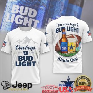 Dallas Cowboys x Bud Light “Kinda Guy Girl” Navy & White Fan Gear T Shirt