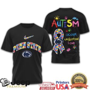 Penn State Nittany Lions Autism Awareness Puzzle Ribbon T Shirt Penn State Nittany Lions Autism Awareness Puzzle Ribbon T Shirt