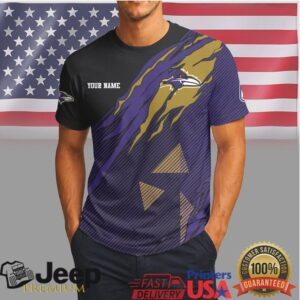 Personalize Baltimore Ravens Custom Name Graphic T Shirt