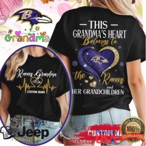 Personalized Baltimore Ravens Grandma Heart T Shirt Custom Grandkids Names Personalized Baltimore Ravens Grandma Heart T Shirt Custom Grandkids Names