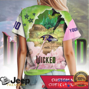 Personalized Baltimore Ravens Wicked Themed Jersey Custom Number Fan T Shirt
