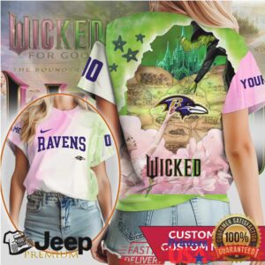 Personalized Baltimore Ravens Wicked Themed Jersey Custom Number Fan T Shirt