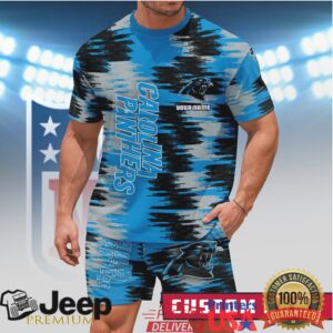 Personalized Carolina Panthers NFL Abstract Pattern Summer Short Set Personalized Carolina Panthers NFL Abstract Pattern Summer Short Set