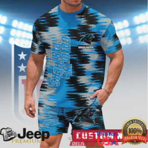 Personalized Carolina Panthers NFL Abstract Pattern Summer Short Set