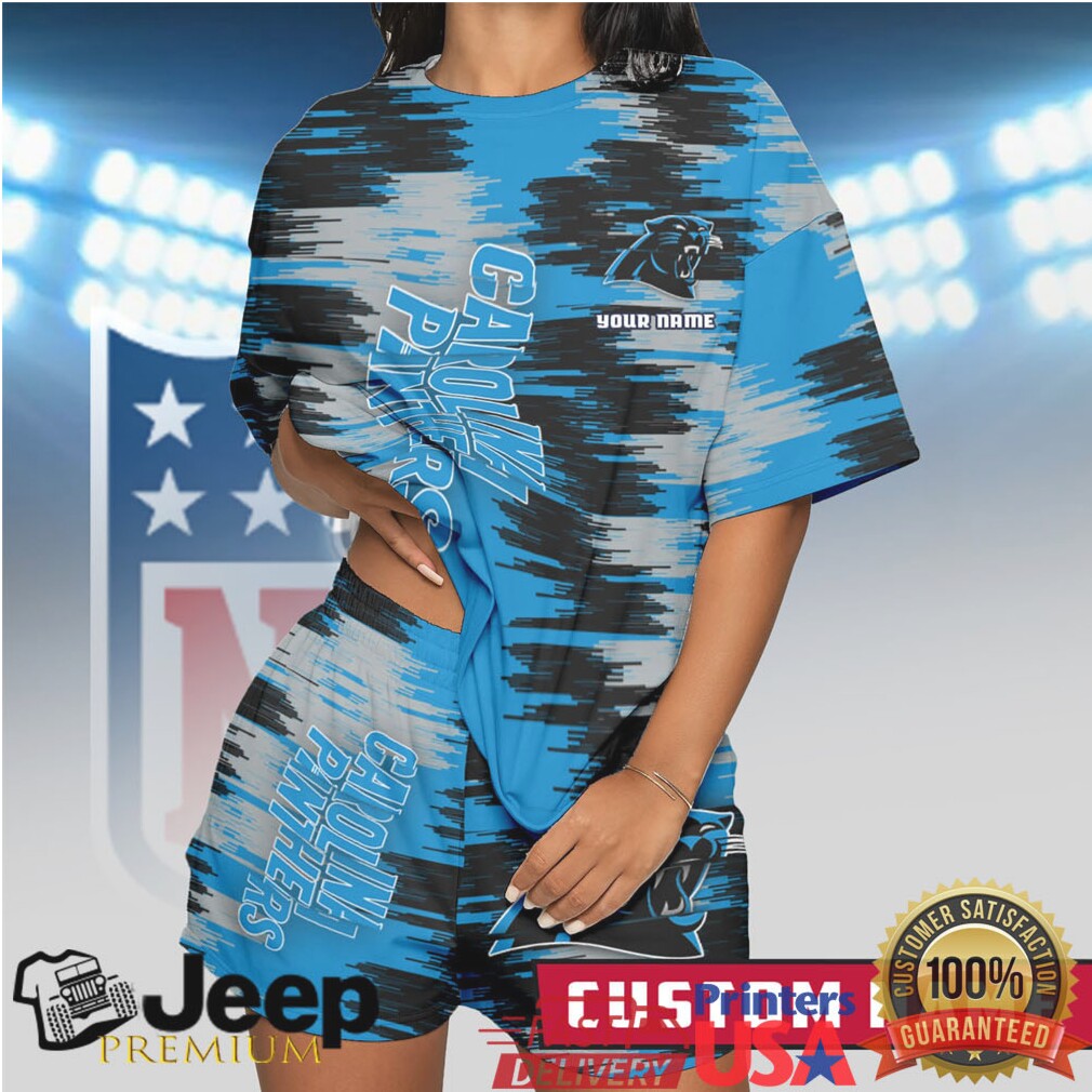 Personalized Carolina Panthers NFL Abstract Pattern Summer Short Set Personalized Carolina Panthers NFL Abstract Pattern Summer Short Set