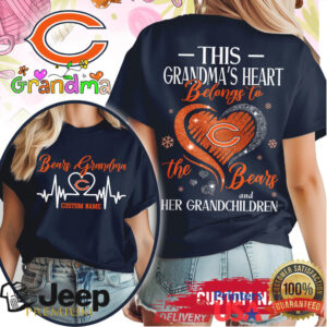 Personalized Chicago Bears Grandma T Shirt This Heart Belongs To My Grandkids Personalized Chicago Bears Grandma T Shirt This Heart Belongs To My Grandkids