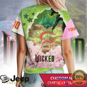 Personalized Chicago Bears x Wicked Movie Crossover 3D T Shirt
