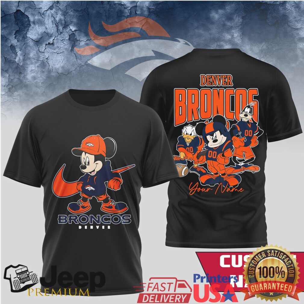Personalized Denver Broncos Mickey & Friends Disney NFL Shirt Personalized Denver Broncos Mickey & Friends Disney NFL Shirt