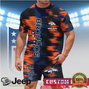 Personalized Denver Broncos NFL Graphic Print T Shirt and Shorts Sportswear