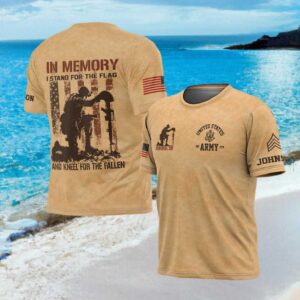 Personalized In Memory I Stand For The Flag Kneel For The Fallen T Shirt