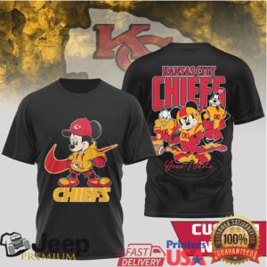 Personalized Kansas City Chiefs Mickey & Friends Football T Shirt Personalized Kansas City Chiefs Mickey & Friends Football T Shirt