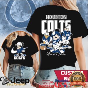 Personalized Mickey & Friends Houston Colts NFL Football T Shirt Personalized Mickey & Friends Houston Colts NFL Football T Shirt