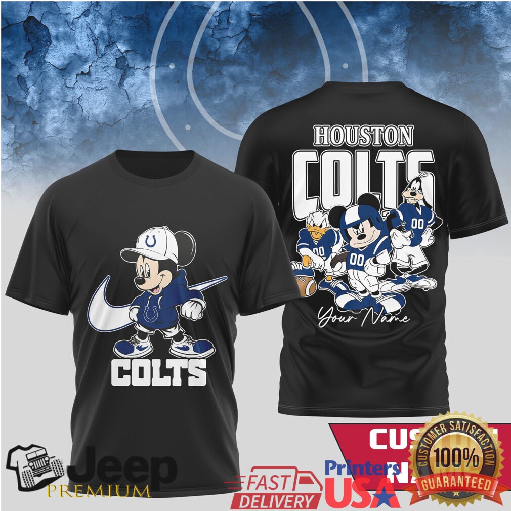Personalized Mickey & Friends Houston Colts NFL Football T Shirt Personalized Mickey & Friends Houston Colts NFL Football T Shirt