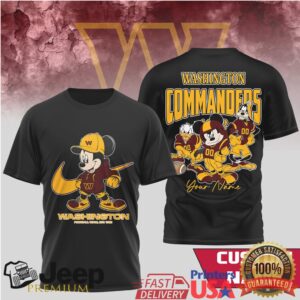 Personalized Washington Commanders Mickey Mouse Disney NFL T Shirt