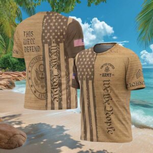 Personalized “We The People” Constitution & US Army Eagle Parchment T Shirt Personalized “We The People” Constitution & US Army Eagle Parchment T Shirt