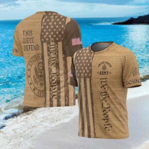 Personalized “We The People” Constitution & US Army Eagle Parchment T Shirt