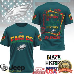 Philadelphia Eagles Black History Month 100th Anniversary NFL T Shirt Philadelphia Eagles Black History Month 100th Anniversary NFL T Shirt