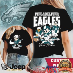 Philadelphia Eagles Disney Squad Custom Name Football T Shirt