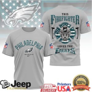 Philadelphia Eagles Firefighter T Shirt Birds Fire Dept Distressed T Shirt