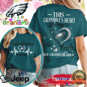 Philadelphia Eagles Grandma Heart T Shirt Personalized Custom Grandkids Gear Philadelphia Eagles Grandma Heart T Shirt Personalized Custom Grandkids Gear