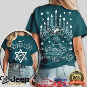 Philadelphia Eagles Happy Hanukkah Menorah Holiday T Shirt Philadelphia Eagles Happy Hanukkah Menorah Holiday T Shirt