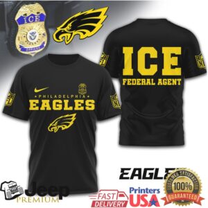 Philadelphia Eagles ICE Federal Agent Tactical Fan Apparel T Shirt Philadelphia Eagles ICE Federal Agent Tactical Fan Apparel T Shirt