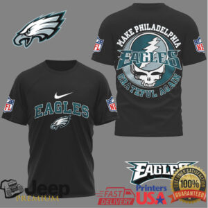 Philadelphia Eagles Make Philadelphia Grateful Again Skull NFL T Shirt