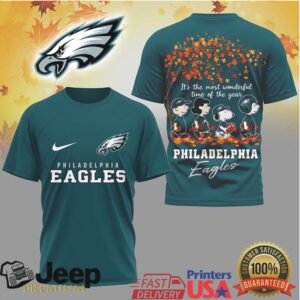 Philadelphia Eagles Snoopy Charlie Brown Autumn Fall Season Fan T Shirt