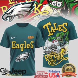 Philadelphia Eagles Tales of the Rat Fink Hot Rod Custom T Shirt Philadelphia Eagles Tales of the Rat Fink Hot Rod Custom T Shirt