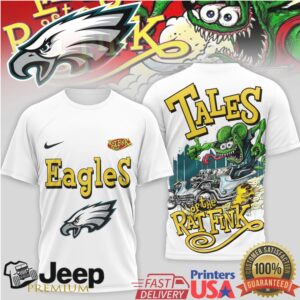 Philadelphia Eagles Tales of the Rat Fink Hot Rod Custom T Shirt