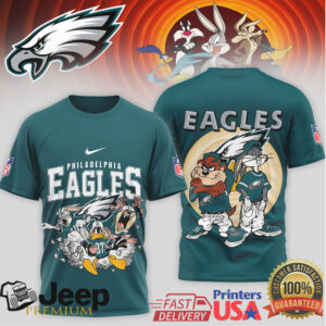 Philadelphia Eagles x Looney Tunes Squad NFL Football T Shirt Philadelphia Eagles x Looney Tunes Squad NFL Football T Shirt