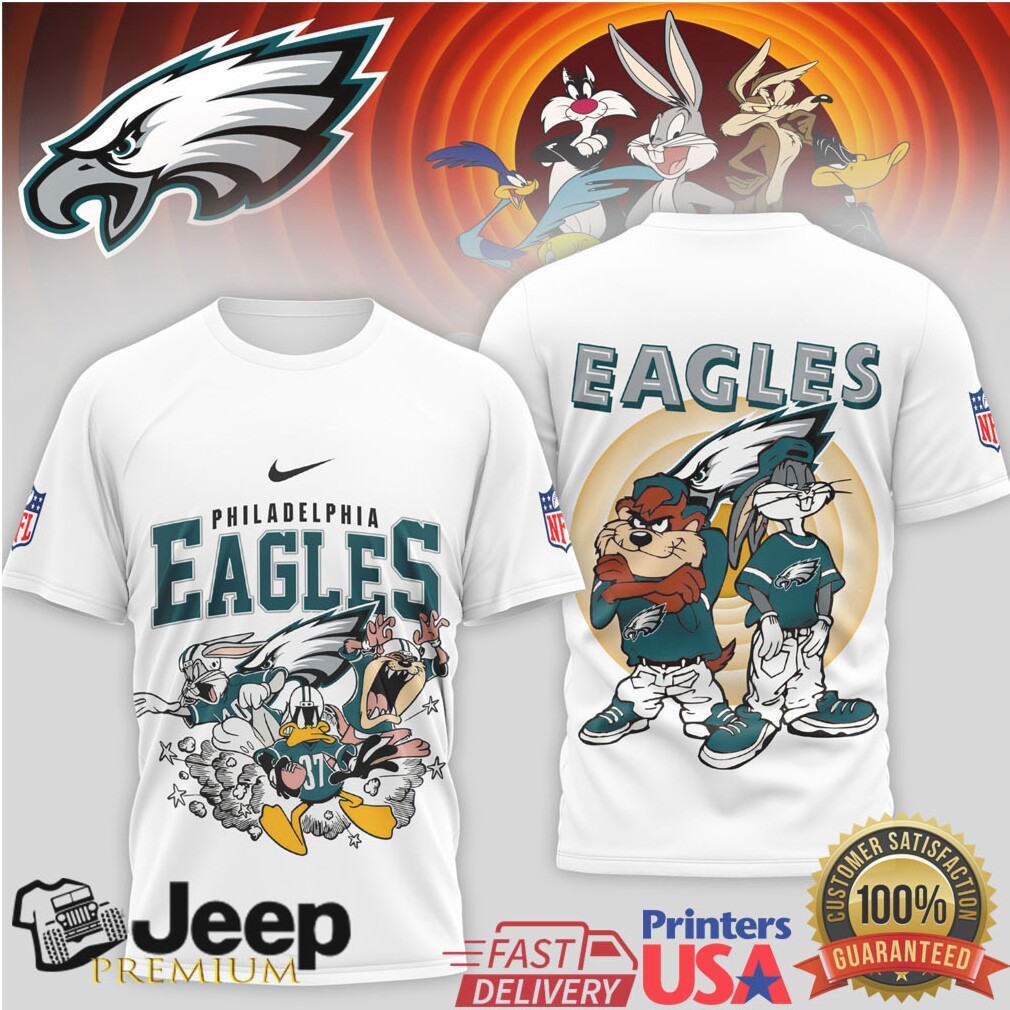 Philadelphia Eagles x Looney Tunes Squad NFL Football T Shirt Philadelphia Eagles x Looney Tunes Squad NFL Football T Shirt