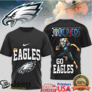 Philadelphia Eagles x One Piece Luffy NFL Anime Crossover Shirt