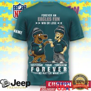 Philadelphia Eagles x Scooby Doo Forever Fan Custom Name Dark Green T Shirt