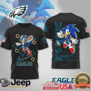 Philadelphia Eagles x Sonic the Hedgehog Football Mashup T shirt Philadelphia Eagles x Sonic the Hedgehog Football Mashup T shirt