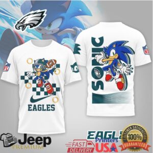 Philadelphia Eagles x Sonic the Hedgehog Football Mashup T shirt
