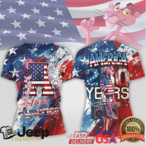 Pink Panther A is for America 250 Years of Freedom USA Flag T shirt