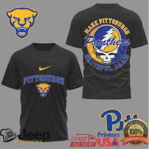 Pittsburgh Panthers Make Pitt Grateful Again Retro Skull Graphic T Shirt