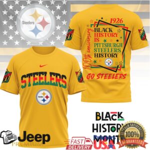 Pittsburgh ST Shirtlers Black History Month 100th Anniversary NFL T Shirt Pittsburgh ST Shirtlers Black History Month 100th Anniversary NFL T Shirt